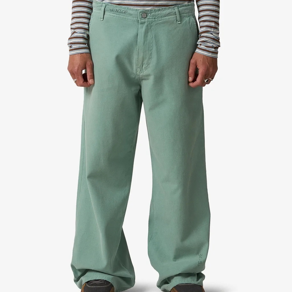 NWT: ERL Distressed Chino Pants - Pastel Green (Unisex)